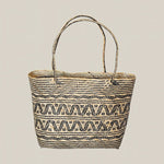 Handmade Natural and Black Rattan Handbag