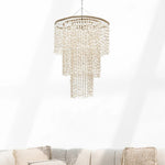 Handmade White Shell Chandelier Evelyn - Home and Soul