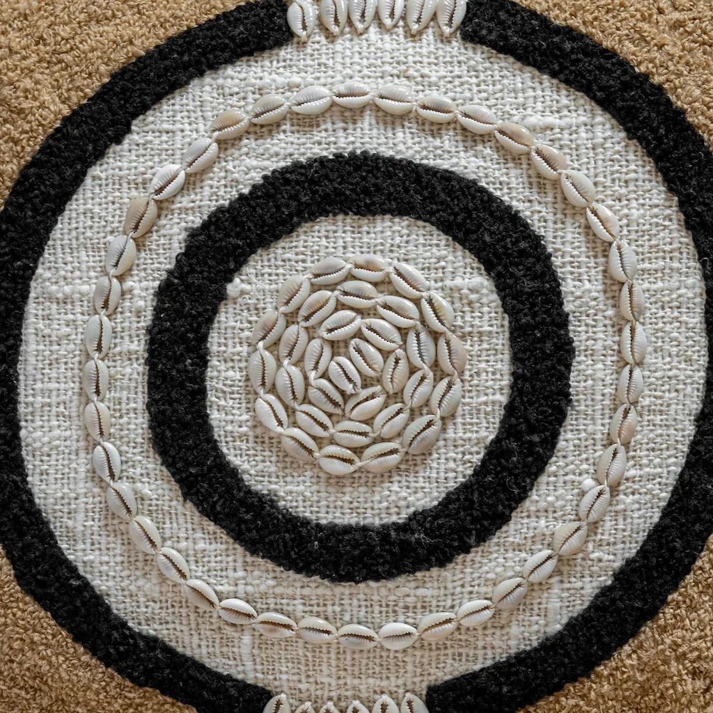 Cushion with Shell Design Handwoven Cotton - Home and Soul