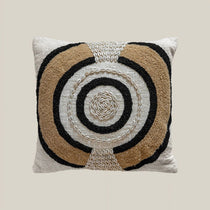 Handwoven Cotton Cushion with Shell Design - Home and Soul Dubai