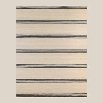 Jade Black Striped Jute Rug - Home and Soul