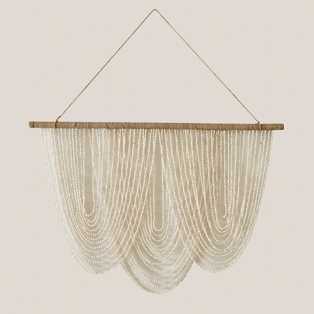 Large Boho White Seashell Wall Hanging Decor for Beach House