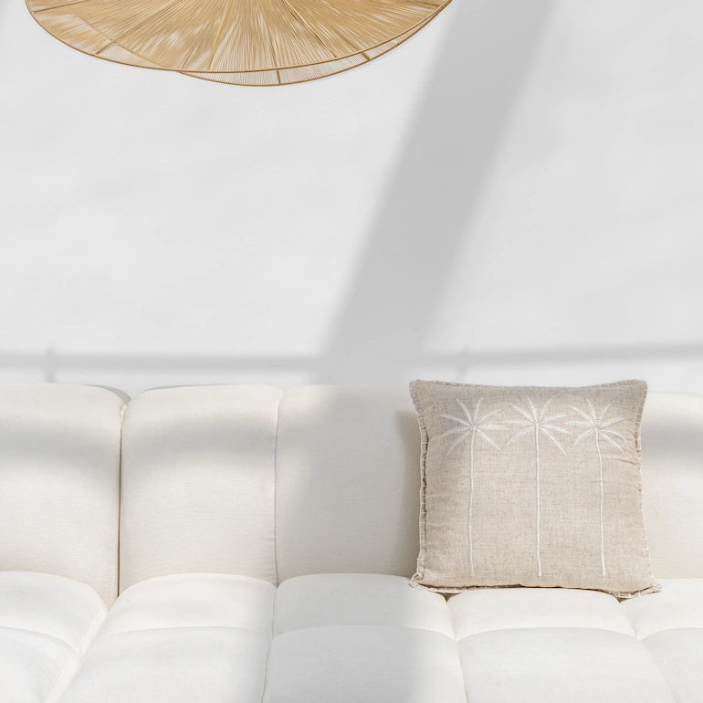 Linen Cushion With Palm - Home and Soul
