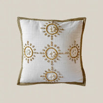 Linen Cushion with Shell and Beads - Home and Soul