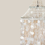 White Shell Chandelier Charlotte Long Hanging - Home and Soul