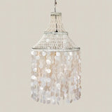 Long Hanging White Shell Chandelier Charlotte