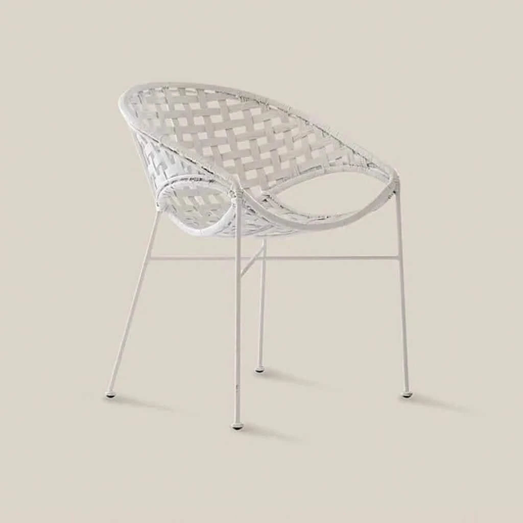 Mila Rattan Chair White