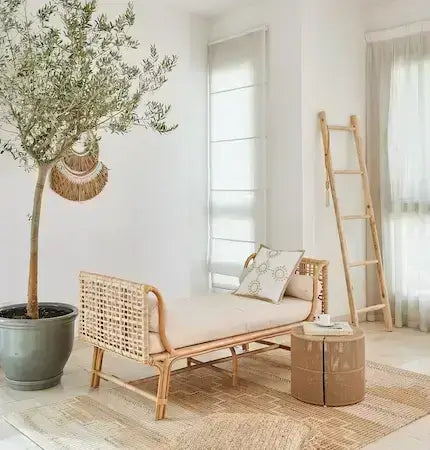 natural rattan day bed