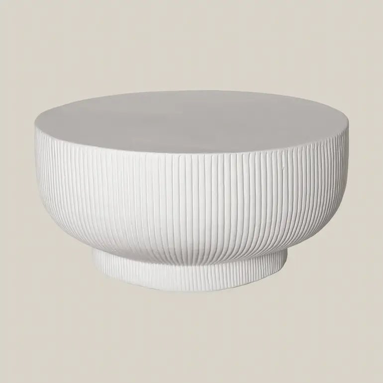 Monet Round Coffee Table in White Concrete