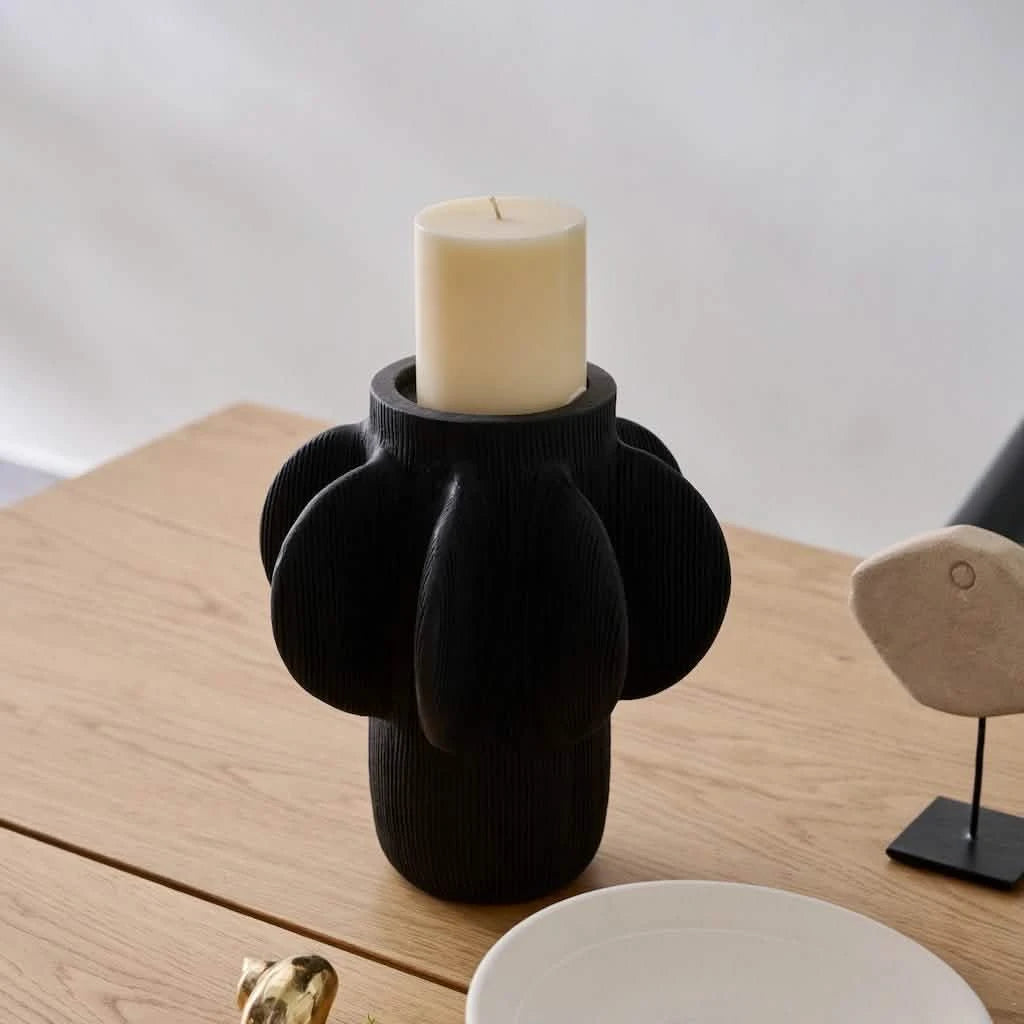 Nao Candle Holder Black - Home and Soul Dubai