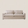 Nathalie Luxury Feather 2 Seater Cloud Sofa in Beige Linen