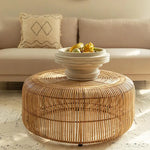 Natural Coffee Round Rattan Outdoor Table - Home and Soul