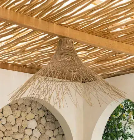 Natural pendant light dubai outdoor boho space