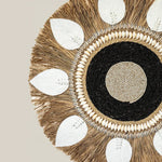 Natural Raffia Shell Boho Round Decor on Stand - Home and Soul Dubai