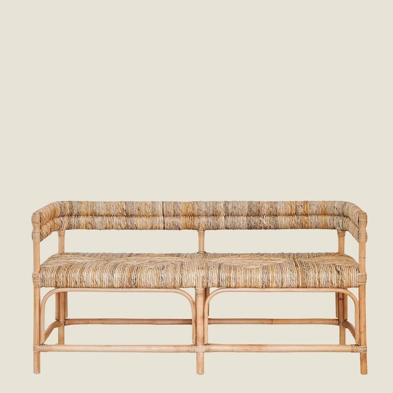 Buy Noah Organic Rattan Bench | Home and Soul