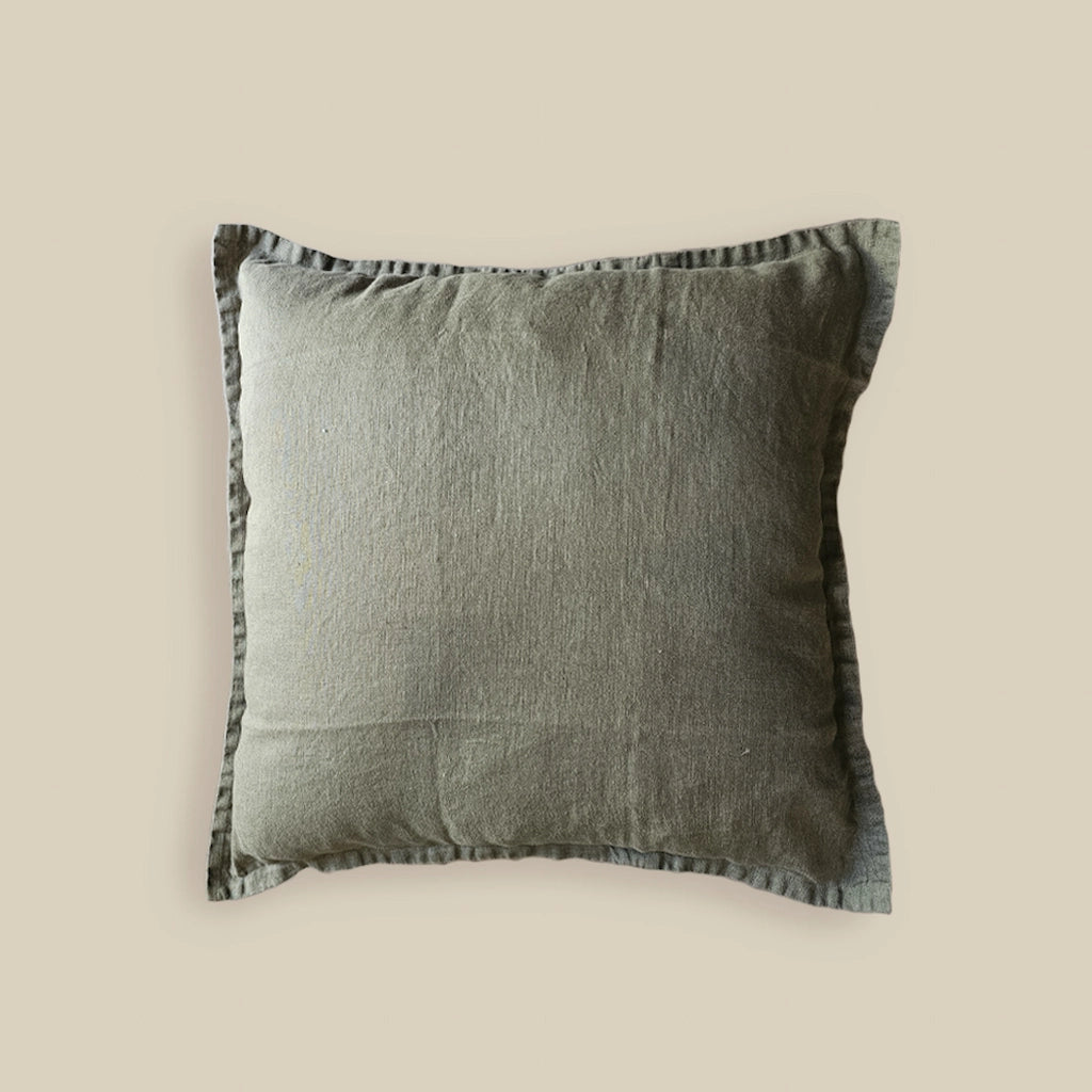 Olive Tree Green Cotton Cushion 50x50