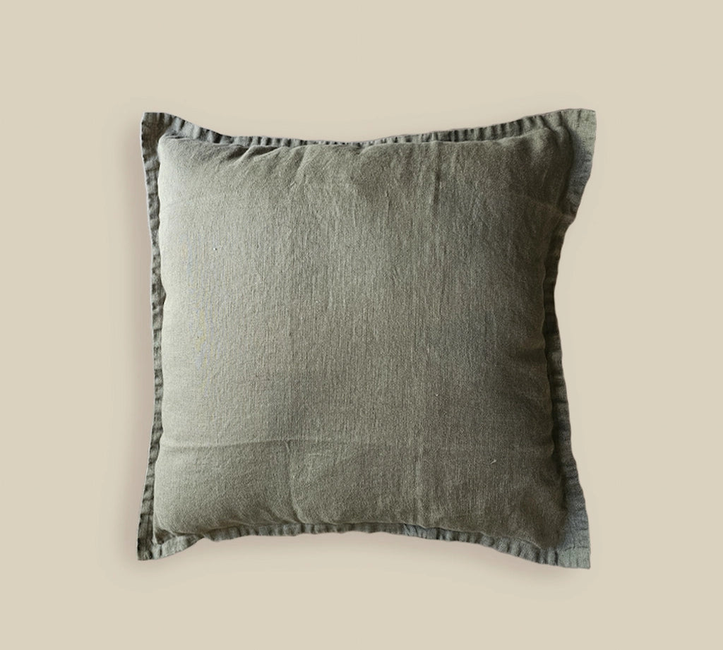 Olive Tree Green Cotton Cushion 50x50