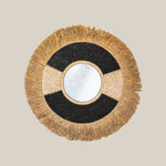 Raffia Black and Natural Mirror