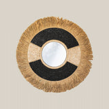 Raffia Black and Natural Mirror