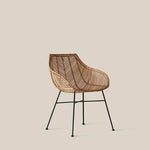 Rattan Chair - Diane with Elegant Black Legs - Home and Soul