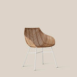 Rattan Chair - Diane with Elegant White Legs - Home and Soul