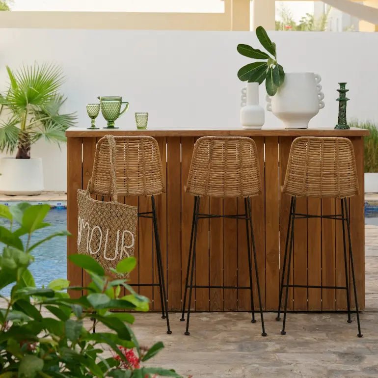 Rattan Bar Stool Eva - Home and Soul