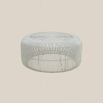 Rattan Round Coffee Table White - Home and Soul