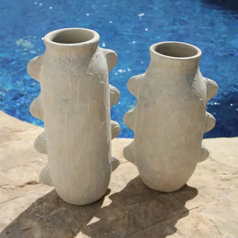 Textured Ceramic Vase White  Robyn - Home and Soul