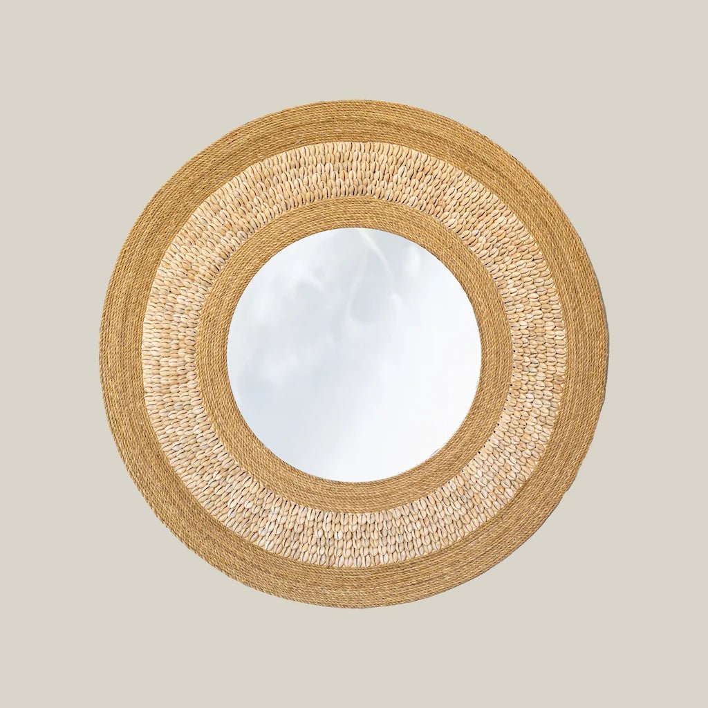 Rope Beaded Round Wall Mirror