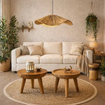 Round Natural Rug with White Border - Home and Soul