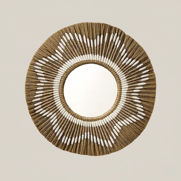 Round Rattan Mirror 70cm - Home and Soul