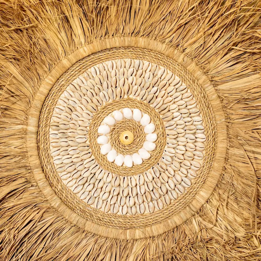 Wall Shell and Raffia Decor