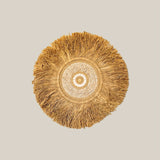 Round Wall Shell and Raffia Decor