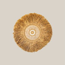Round Wall Shell and Raffia Decor - Home and Soul