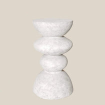 Salvadore Concrete Side Table White - Home and Soul