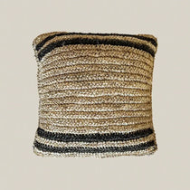 Seagrass Cushion with Black Stripes 40 Cm - Home and Soul