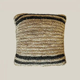 Seagrass Cushion with Black Stripes 40 Cm