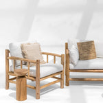 Sophia Outdoor Single Seater Wood with Cushion - Home and Soul