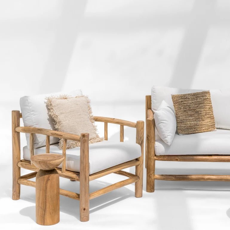 Sophia Outdoor Single Seater Wood with Cushion - Home and Soul