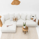 Sophie Luxury White L Shaped Sofa Cotton Linen - Home and Soul
