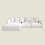Sophie Luxury White L Shaped Sofa Left in Cotton Linen