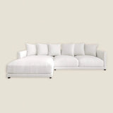 Sophie Luxury White L Shaped Sofa Left in Cotton Linen