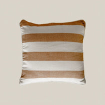 Striped White and Beige Cushion 40 cm - Home and Soul