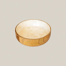 Sustainable Wooden Capiz Shell Bowl Large - Home and Soul