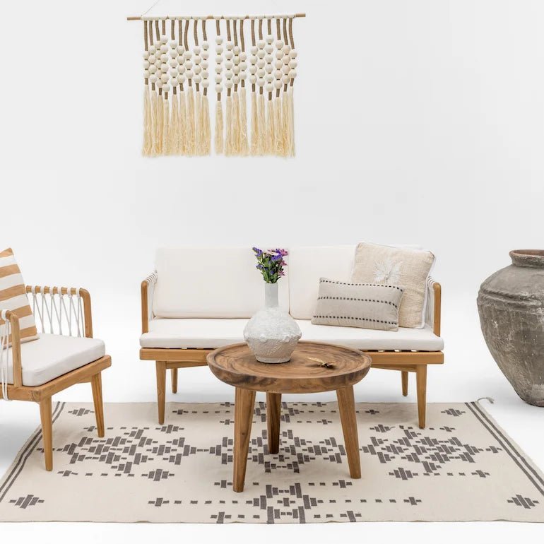 Teak Lounge Macrame 2 Seater - Home and Soul