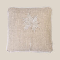 Tranquil White Palm Handmade Cushion - Home and Soul