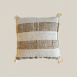 White And Beige Cushion Cover Stripped