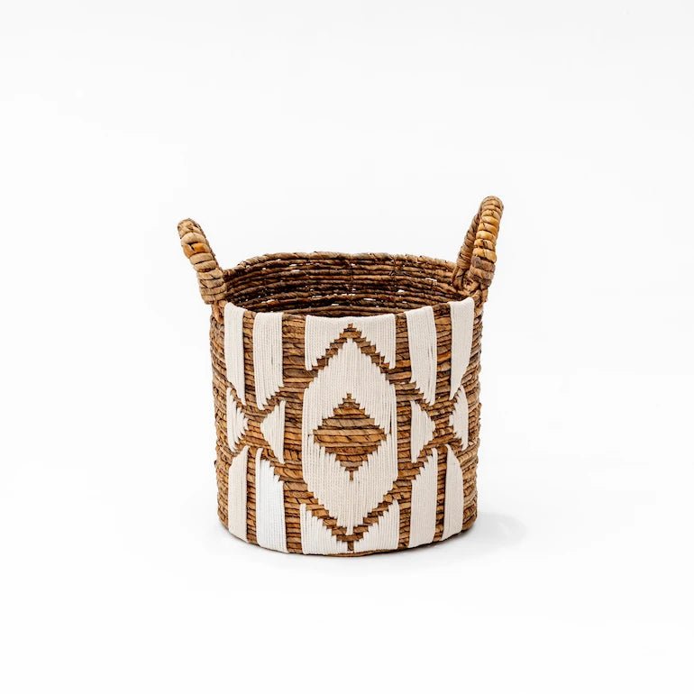 White Line Natural Basket Large - Home and Soul