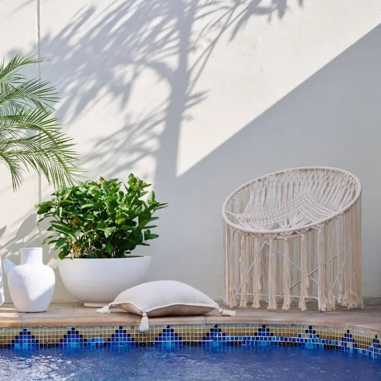 Macrame White Armchair - Home and Soul
