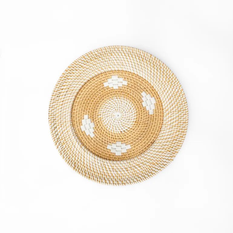 White Motif Rattan Wall Decor 40cm - Home and Soul